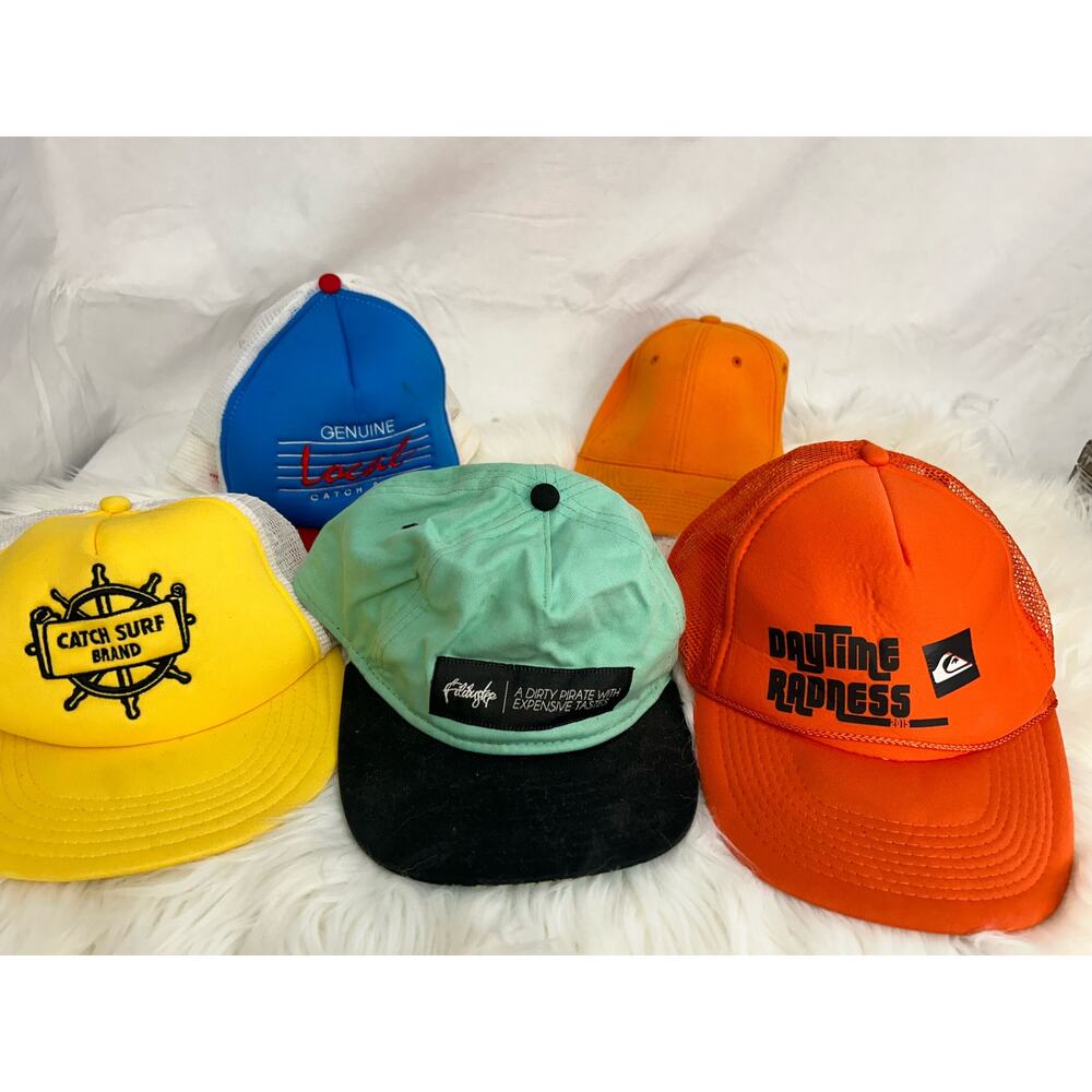 Lot of 5 Baseball Caps Hats Assorted GUC